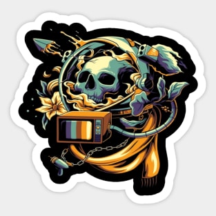 Skeleton and TV Sticker